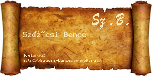 Szücsi Bence névjegykártya