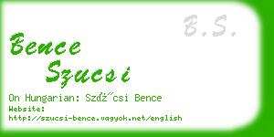 bence szucsi business card